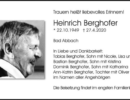 Trauer um Heinrich Berghofer